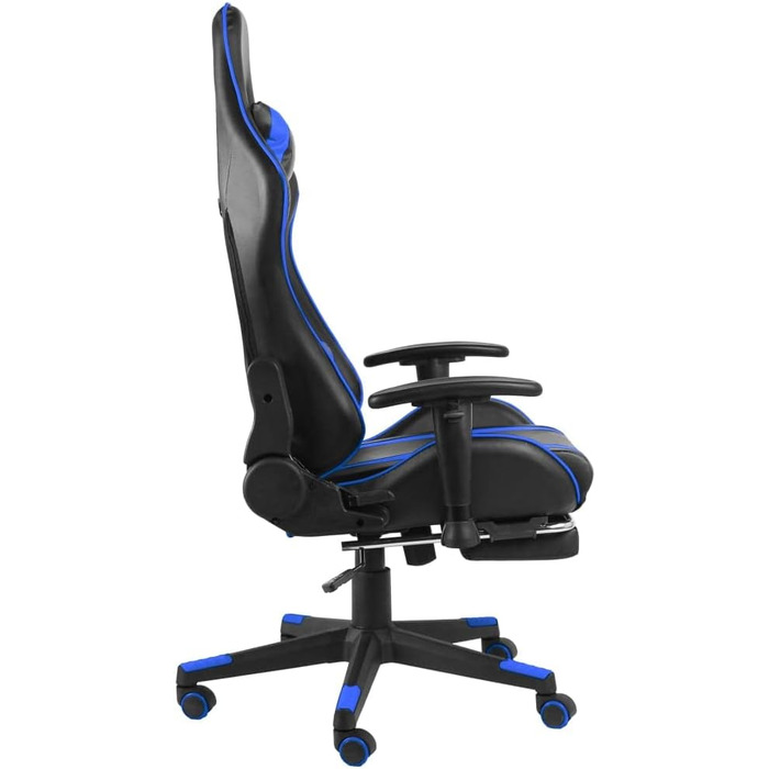 Геймерське крісло, обертове, ергономічне, з підставкою для ніг для геймерів, комп&39ютерне крісло, офісне, регульоване, зручне, вантажопідйомність 110 кг, з підставкою для ніг, синє