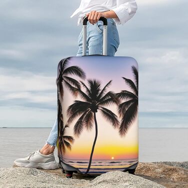 Чохол для валізи Захід Сонця, міцний захист для багажу, підходить для валіз розміром 45.7 - 81.3 см, розмір XL, Чорний, X-Large