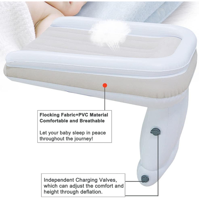 Надувне ліжко-літак для малюків Дитяче ліжко-літак для подорожей Надувне ліжко для малюків Ліжко-літак для немовлят Підходить для більшості літаків економ-класу