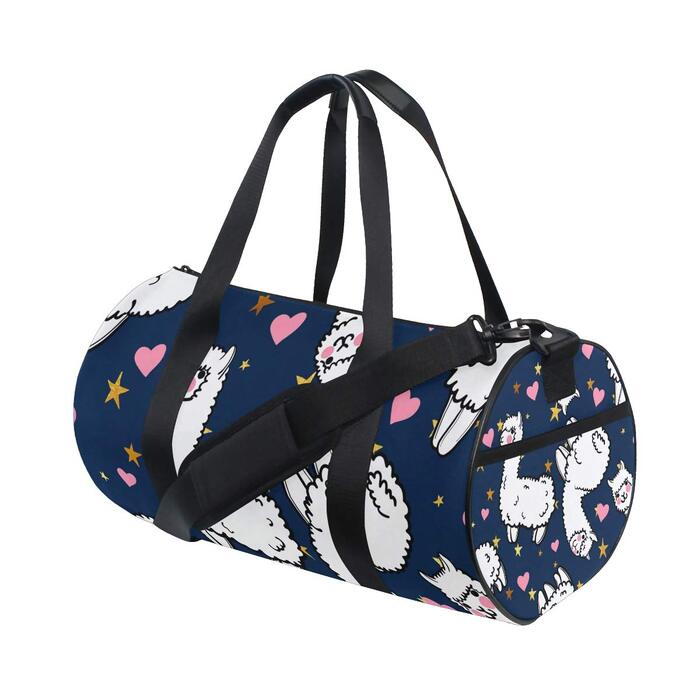 Біла лама, рожеве серце, спортивна сумка, дорожня сумка з тканини, сумка для вікенду, валіза, сумка для чоловіків та жінок, для спорту та подорожей