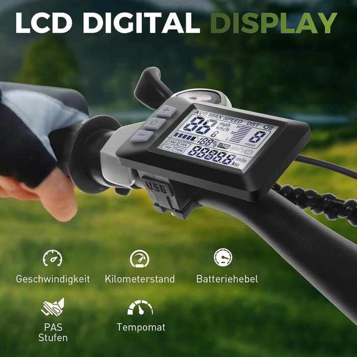 Електровелосипед, 27,5-дюймовий трекінговий велосипед для чоловіків та жінок з акумулятором 36 В 10,4 Аг, двигуном 250 Вт, запасом ходу 100 км, електричний велосипед з 7-ступінчастою коробкою передач, гірський електровелосипед Pedelec для дорослих, зелени