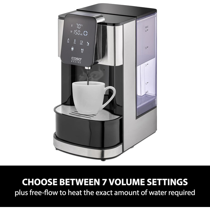 Турбодиспенсер гарячої води, гаряча вода за кілька секунд (40-100C), 2600 Вт, дуже великий 4-літровий резервуар для води, кнопка прямого вибору дитячого харчування (37C), енергозберігаючий одинарний, 1660 -