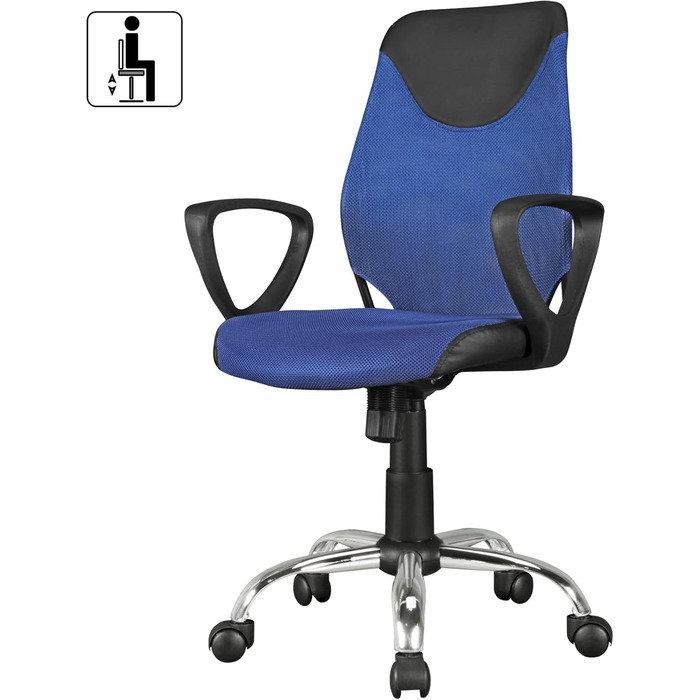 Дитяче офісне крісло FineBuy Terni для дітей віком від 6 років зі спинкою, ергономічне дитяче офісне крісло, регульоване по висоті, синє