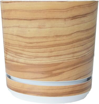 Горщик для квітів з блюдцем - Візерунок 047 Бамбук - 26 см - Кашпо з високоякісного пластику - Декоративний горщик для рослин 26 с