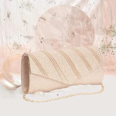 Клатч жіночий Larcenciel, блискуча сумочка з ланцюжком, вечірня сумочка з металевими паєтками для нареченої, елегантна сумка на плече для весілля, вечірки, побачення, золотий колір