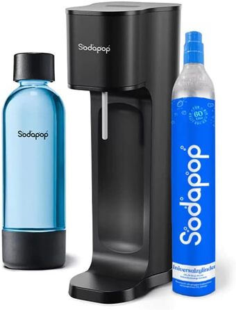 Стартовий набір Sodapop Soda Maker Joy Eco з циліндром CO і ПЕТ-пляшкою Виготовлений з переробленого матеріалу Чорний Висота 43 см