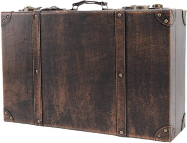 Декоративний вінтажний футляр для зберігання, чарівна ретро-скриня для багажу, реквізиту для весільної фотографії, антикварна скриня для декору кімнати для гостей, 45 x 30 x 15 см (коричневий)