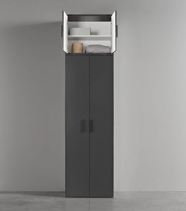 Верхня частина шафи mokebo The Tower, багатофункціональна верхня частина шафи, чорна, для додаткового місця для зберігання та висоти, можна комбінувати з нашими багатофункціональними шафами, антрацитово-чорна, 60 см