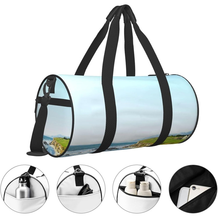 Спортивна сумка, дорожня сумка, пляжна сумка з принтом, сумка для гольфу, сумка на ніч, чорна, універсальний розмір