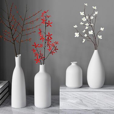 Вази Керамічний набір 4 висоти 22191711см, Вази для квітів Сучасний декор Естетика, Вази для пампасів Трава Квіти Прикраса столу Т