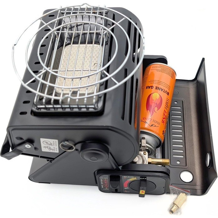 Газовий обігрівач для кемпінгу 1,3 кВт, газовий обігрівач для кемпінгу, обігрів намету + газові картриджі, комплект з 3 штук