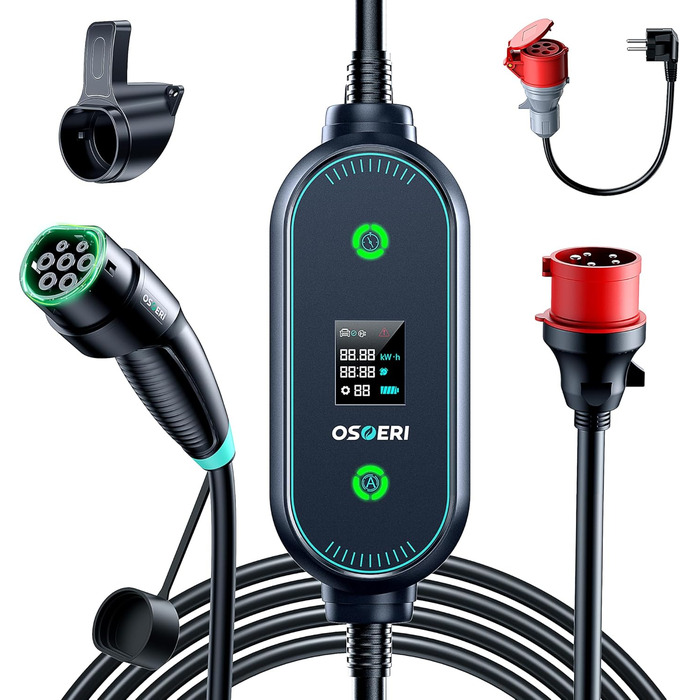 КВт, зарядний кабель для зарядного пристрою для електромобілів тип 2, зарядний кабель CEE 16A до типу 2, зарядний пристрій 7.5M 11