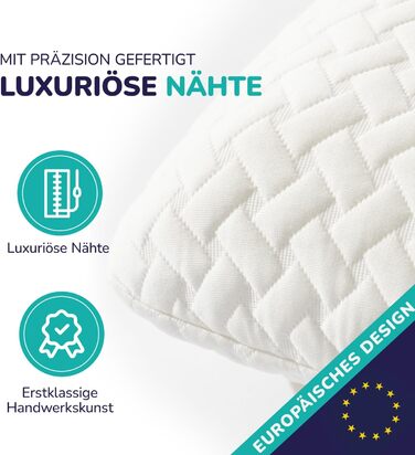 Ортопедична подушка для шиї ZenPur 40x60-13 см Подушка для голови з піни з ефектом пам&39яті - ергономічна подушка для сну для шиї та плечей, сертифікована Oeko-TEX, бежева 40 x 60 x 13 см