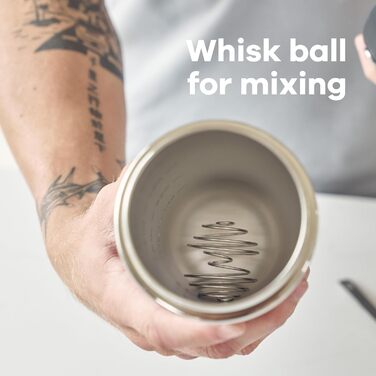 Ізольована пляшка-шейкер - 709 мл (24 унції) ізольована пляшка-шейкер для протеїнових коктейлів, добавок та іншого - Чорна