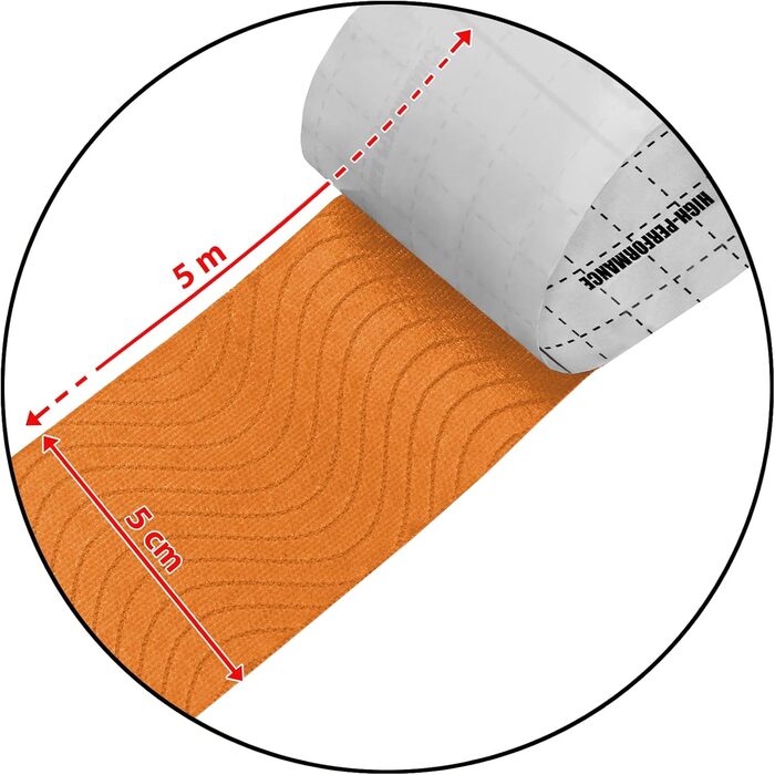 Рулонів кінезіологічної стрічки 5 см х 5 м Багато кольорів Електронна книга Застосування брошури Набір фізіотечок Еластичні водонепроникні стрічки для тонізації м'язів, колір (помаранчевий), 12