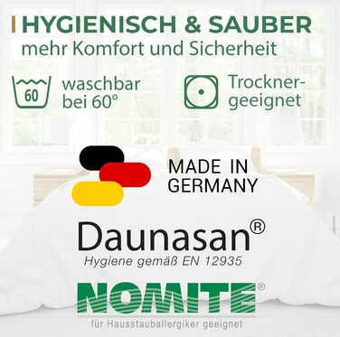 Пухова подушка 80x80 см, виготовлена в Німеччині - 100 пір&39яний наповнювач - пір&39яна подушка з бавовняним чохлом - сертифікована Oeko-Tex - подушка для спокійного сну - подушка - комплект з , 80x80 см
