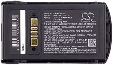 Аккумулятор 4800mAh Compatibel mit Motorola MC3200, MC32N0, MC32N0-S, для Zebra MC3200, MC32N0, MC32N0-S Ersetzt 82-000012-01, BT-000375, BTRY-MC32-01-01, BTRY-MC32-52MA-01, BTRY-MC32-52MA-10, БТР