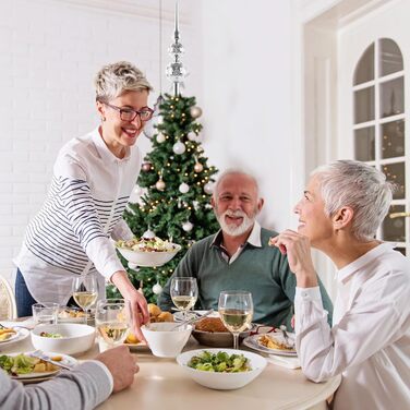 Срібна верхівка для ялинки 31 см ZZOUFI