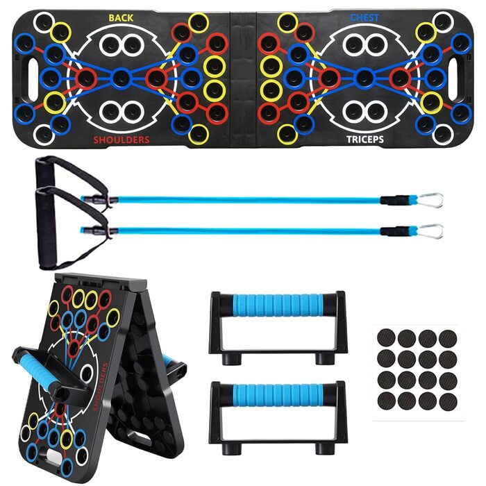 Розсувна дошка, портативна багатофункціональна знімна перекладина для віджимань 14-в-1, стійка для силових тренувань з ручками для чоловіків та жінок, тренажер для фітнесу та грудних м&39язів, 27-в-1