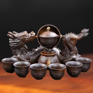 Напівавтоматичний набір для чайної церемонії Кунг-Фу з поворотним механізмом для декорування чайного столу