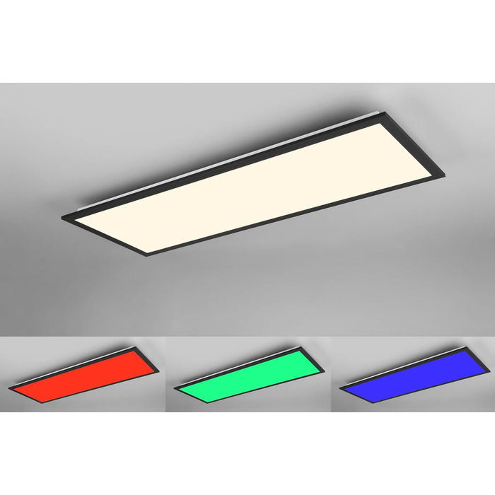 Стельовий LED-світильник Reality Beta R67668032, матовий чорний метал, 31 Вт RGB, Dynamic Light, з пультом керування, 80x30 см