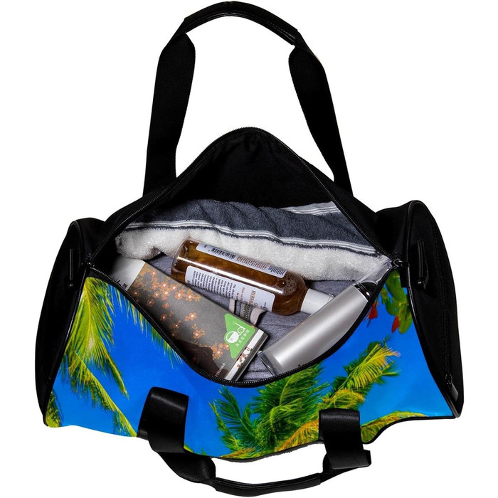 Спортивна сумка, маленька дорожня сумка, сумка для йоги, пляжу, фітнесу на природі, ручна поклажа. Сумка з дизайном Пальма та море.