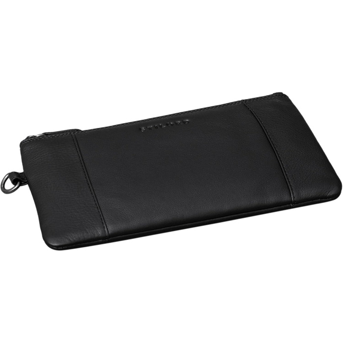 Греція вінтажний клатч з натуральної шкіри для жінок. Знімний ремінець на зап'ястя та захист від RFID. Чорний колір.