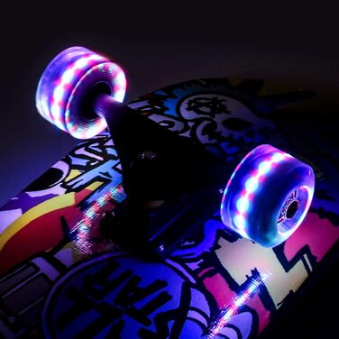 Повний скейтборд White-123 78.7 x 20.3 см - 8-шарова дека з клена, ABEC-11 підшипники, блискучі PU колеса, для дітей, підлітків та дорослих, білий дизайн