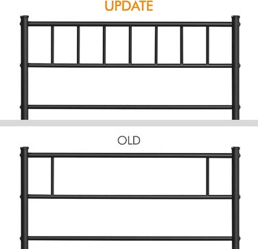 Металеве ліжко Yaheetech, Ліжко з металевим каркасом, Гостьове ліжко, Односпальне/Двоспальне ліжко, Сучасні каркаси ліжка, Каркас ліжка, Дитяче ліжко з рейковою основою для спальні/гостьової кімнати, 90 x 190 см, Чорний, 90 x 190 см