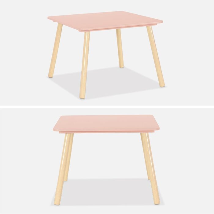 Квадратний дитячий стіл з 2 стільцями, соснові ніжки - Джудіт Роза