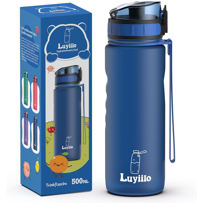 Дитяча пляшечка для пиття Luyiilo Kids герметична, спортивна пляшечка для піших прогулянок та тренажерного залу, газована та без в