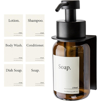 Скляний дозатор для мила з самоклеючим настінним кронштейном Помповий дозатор для рідкого мила з нержавіючої сталі Дозатор для мию