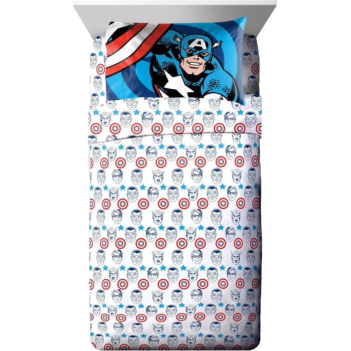 Комплект постільної білизни Marvel Comics Captain America - комплект постільної білизни з 7 предметів з підодіяльником і наволочка