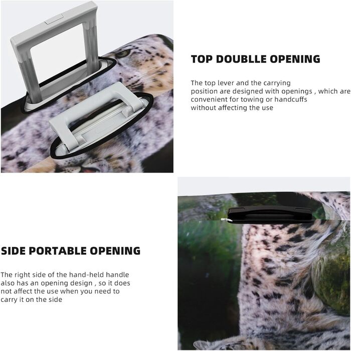 Чохол для валізи Schneeleopard, міцний захист для багажу розміром 45.7-81.3 см, чорний, великий розмір