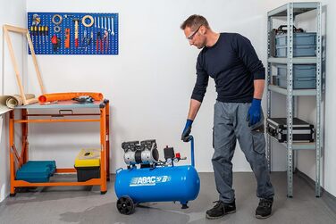 Малошумний повітряний компресор EASE-AIR 50, безмасляний повітряний компресор, максимальний тиск 8 бар, потужність 1 к.с., 50-літр