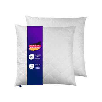 Набір з 2 подушок з м&39яким чохлом з мікрофібри, сертифікована подушка ko-Tex із блискавкою, 80x80 см, виготовлена за німецькими стандартами якості, 2 шт. 80 x 80