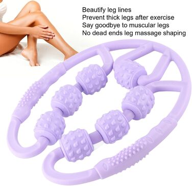 Масажний ролик, U-подібна форма Trigger Point Massage Roller 7 коліс Масажний ролик для литок ніг рук знімає біль у м'язах, знімає біль, скутість і напружені м'язи