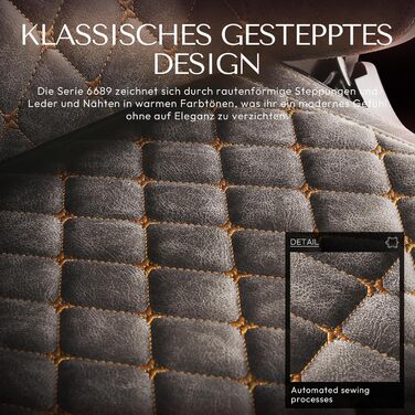 Розкішне ігрове крісло Dowinx, ергономічне зі штучної шкіри з простьобаною обробкою Boutis, масажна поперекова опора та підставка для ніг, регульоване офісне крісло 90-170, вантажопідйомність до 200 кг, для домашнього офісу та ігор, коричнево-коричневий в