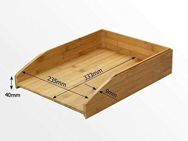 Набір Woodquail з 2 шт. абельованих лотків для листів Лоток для паперу формату А4 Тримач для журналів Підставка для сортування, виготовлена з натурального бамбука