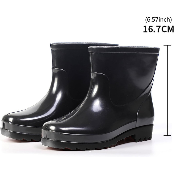 Чоловічі чорні водонепроникні гумові чоботи для садівництва, чоловіче дощове взуття, гумові черевики, чоловіче взуття 13 (чорне, 39)