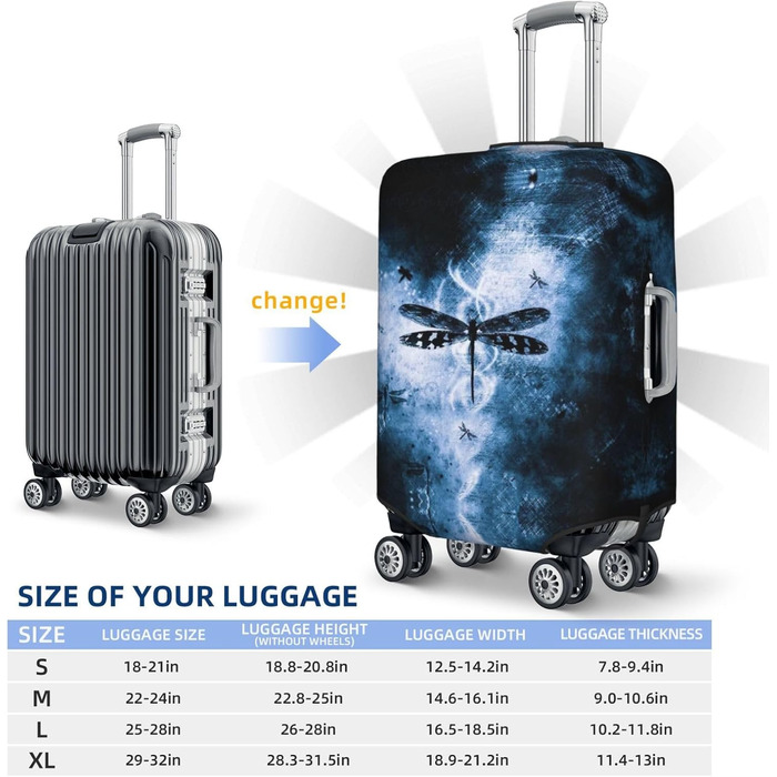 Чохол для валізи Чорна Стріха, міцний захист для багажу, підходить для валіз розміром 45.7-81.3 см, малий, Чорний