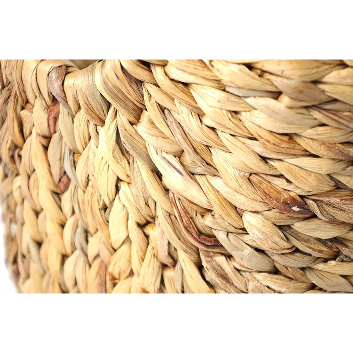 Кошик Kobolo з водяним гіацинтом та ручками - 56x40x34 см - коричневий - великий плетений кошик для зберігання білизни, книг та газет - стильний органайзер XL, міцний та виготовлений вручну 56x40x41 см