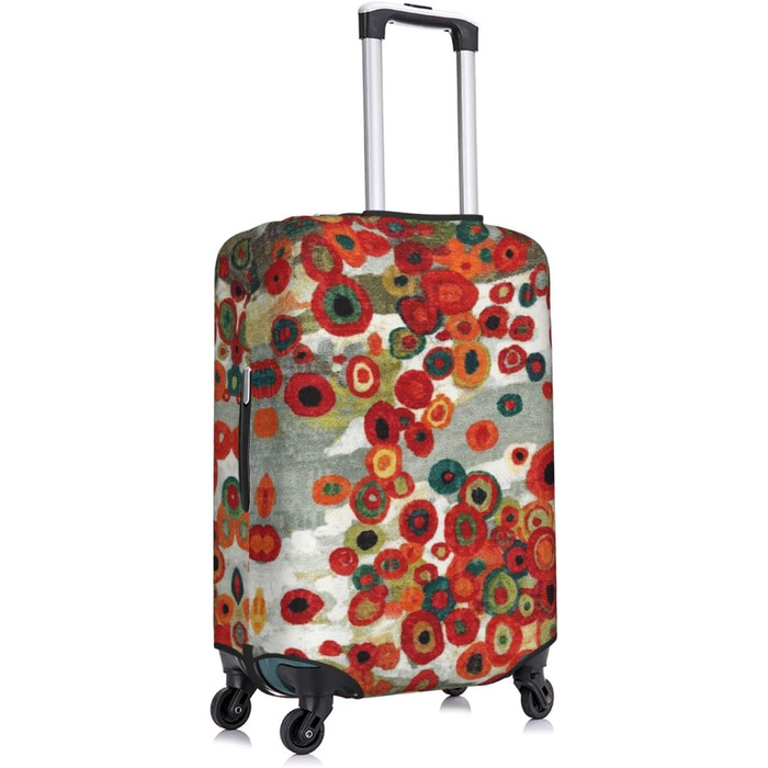 Чохол на валізу Абстрактні квіти, еластичний, водостійкий, захист валізи для подорожей та роботи (для валіз розміром 45,7 - 81,3 см), Чорний, Великий розмір