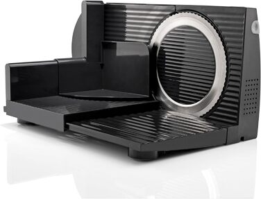 Харчовий слайсер ЧОРНИЙ Зроблено в EU I Компактний електричний слайсер, Хліборізка Ø 170 мм лезо з нержавіючої сталі 2в1 Регульований 0-17 мм, без бісфенолу А 100 Вт (142420002) Чорний RS42, 42