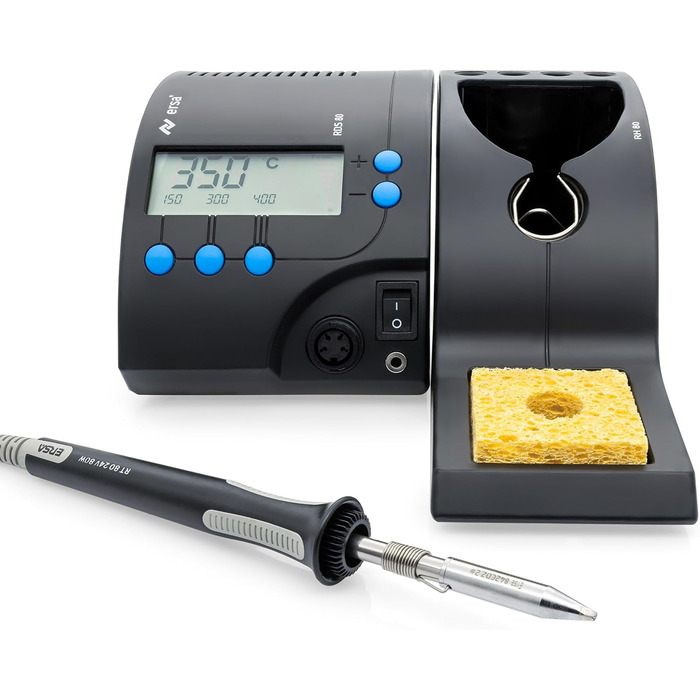 Цифрова паяльна станція потужністю 80 Вт з регульованою температурою 150 - 450 C, включаючи паяльний наконечник 2,2 мм долотоподіб