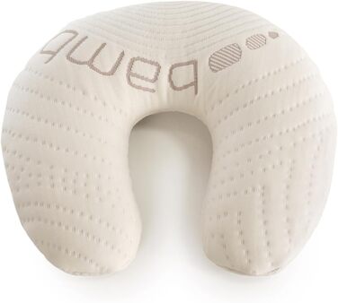 Органічна дорожня подушка для шиї, подушка для зняття болю в шиї, подушка для сну на боці зі знімним чохлом, подушка для підтримки шиї для дорослих 35x33 см. (Гречана лушпиння)