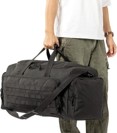 Суперякісна велика дорожня сумка об&39ємом 65 літрів, вантажна сумка з осіннім верхом для спортивного спорядження, лижного спорядження та обладнання, міцна та довговічна (чорна)