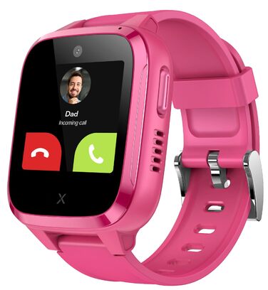 Дитячий телефон-годинник (із SIM-карткою) 4G, дзвінки, повідомлення, шкільний режим, функція SOS, GPS, камера, крокомір - вкл. безкоштовний 3-місячний контракт (РОЖЕВИЙ)