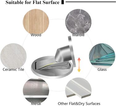 Магнітний дверний обмежувач, підлоговий магнітний дверний обмежувач з нержавіючої сталі, самоклеючий, виготовлений з матового ніке