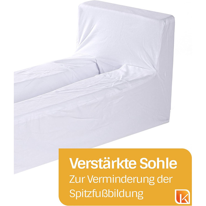 Д-р Пауль Кох - Пінопластова стабілізуюча шина для ноги - Включає білий бавовняний чохол - Бічні краї для фіксації ноги - 75x30 см